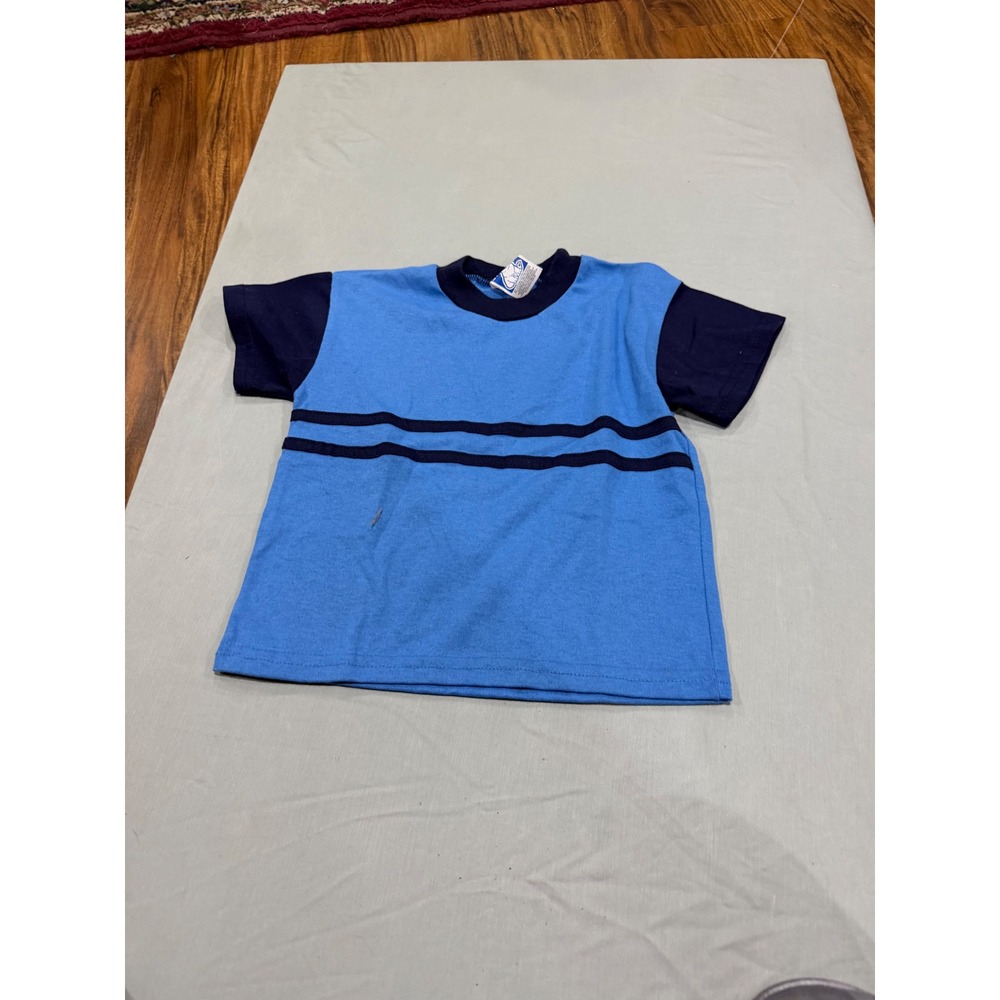 Vintage Toddler Garanimals Striped Ringer T-Shirt 4T Blue